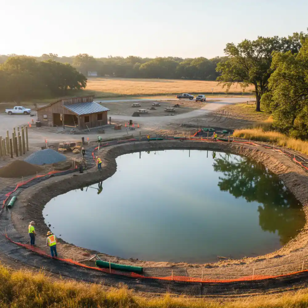 Early days of a fishing pond business setup